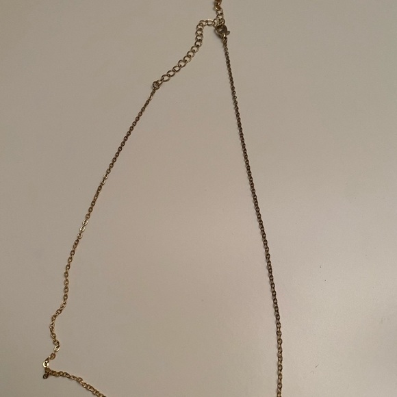 Gold and rhinestone bar necklace - Picture 6 of 7